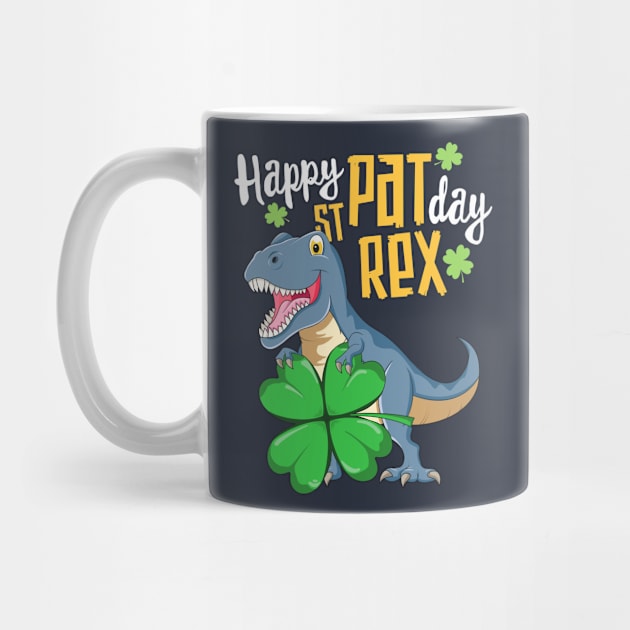 Happy St Pat Rex Day T-Shirt Dinosaur T-Rex Kids Boys Girls by 14thFloorApparel